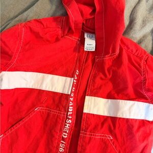 Baby GAP Red Hooded Jacket with White Stripes